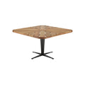 Modern Square Wooden Table with Metal Base