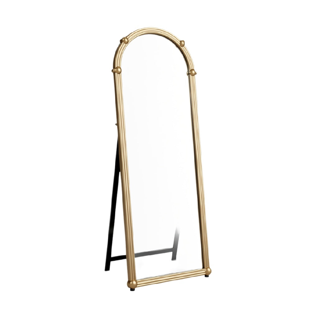 Full-Length Decorative Gold Framed Mirror with Stand
