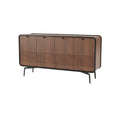 Modern Wooden Sideboard with Sleek Black Legs and Textured Finish